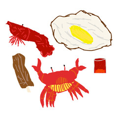 set of seafood