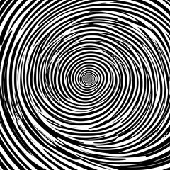 Obraz premium Hypnotic black and white spiral pattern with optical illusion and geometric line art decoration