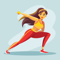 A woman in sportswear performing a lunge fitness exercise