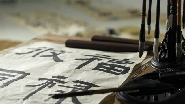 Chinese calligraphy scene text, traditional eastern ancient prose with brush and ink, cultural art with oriental culture artifacts, preserved in the Temple of Confucius