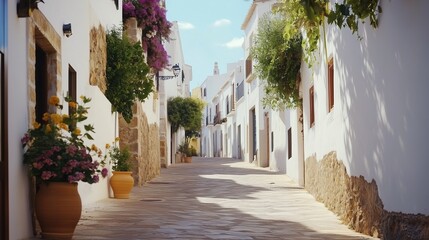 Obraz premium Peaceful and minimalist Ibiza Street.