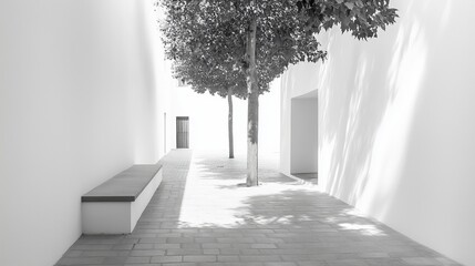 Obraz premium Peaceful and minimalist Ibiza Street.