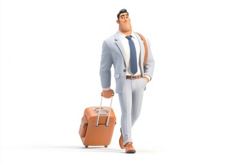 3D Professional Business Traveler Portrait
