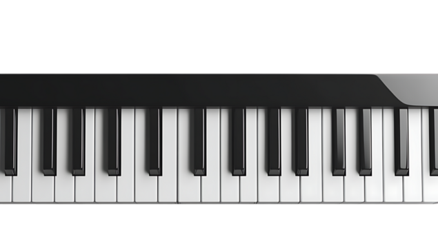 Piano keys close up. Music background.