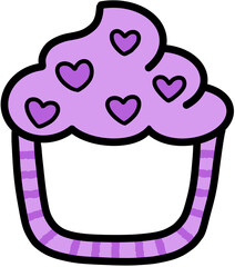 Cup cake frame PNG with cute hearts Sprinkle in many colours