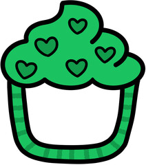 Cup cake frame PNG with cute hearts Sprinkle in many colours