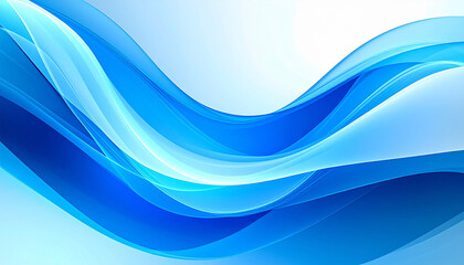 Obraz premium 水のように流れる青の光の抽象アート