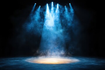 Dynamic stage lighting action theater photography dark environment dramatic viewpoint visual concept for impact