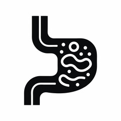 Gut icon vector silhouette illustration isolated on white background