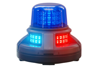 DualColor LED Beacon Light Red and Blue Emergency Warning System isolated on transparent baackground