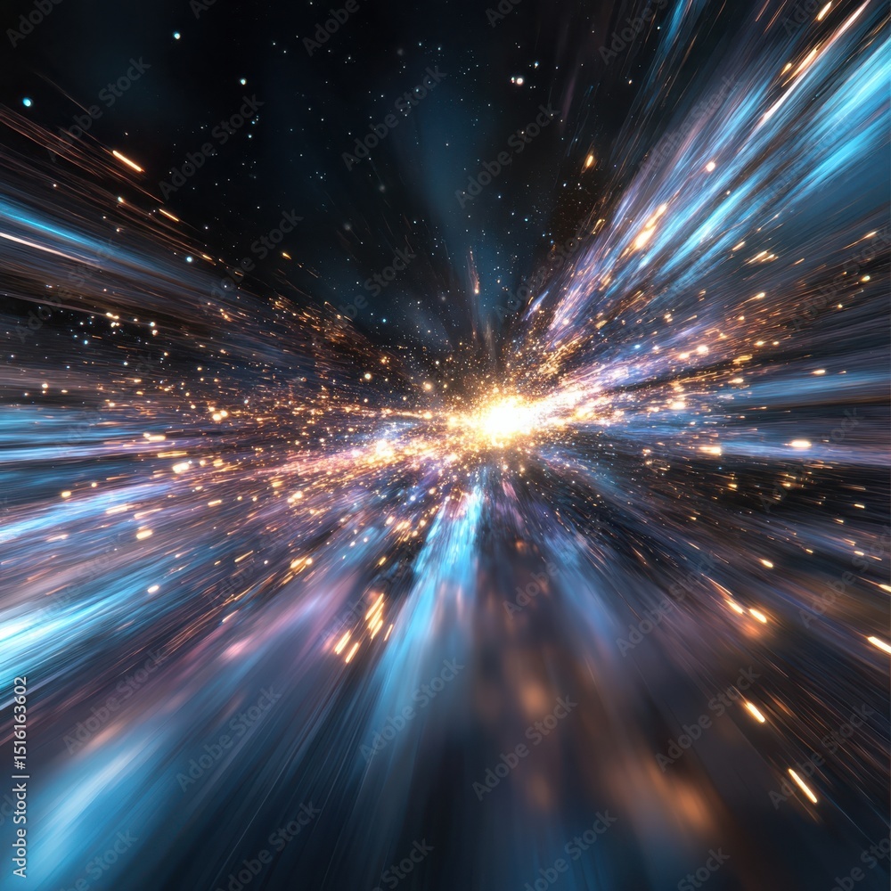 Poster cosmic explosion event in space digital art abstract environment stunning viewpoint sci-fi concept