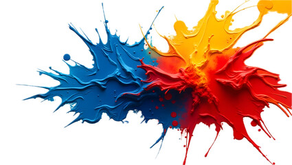 Vibrant color splash on white background