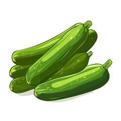 My Simple flat 2D icon, zucchinis bunch isolated on a transparent background, vector, flat design, animation design, simple flat 2D icon, minimalist design, clipart. eps