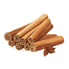 My Simple flat 2D icon, cinnamon sticks group isolated on a transparent background, vector, flat design, animation design, simple flat 2D icon, minimalist design, clipart. eps