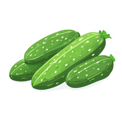 My Simple flat 2D icon, cucumbers bunch isolated on a transparent background, vector, flat design, animation design, simple flat 2D icon, minimalist design, clipart. eps
