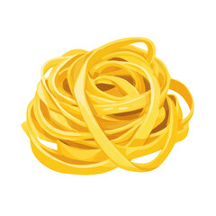My Simple flat 2D icon, fettuccine noodles isolated on a transparent background, vector, flat design, animation design, simple flat 2D icon, minimalist design, clipart. eps