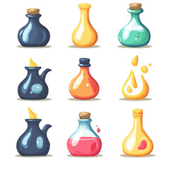 My Simple flat 2D icon, glaze coating set isolated on a transparent background, vector, flat design, animation design, simple flat 2D icon, minimalist design, clipart. eps