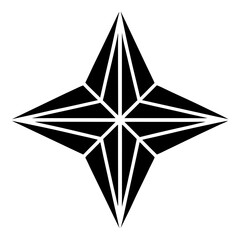 Obraz premium Four-Pointed Star or Compass Icon Vector Illustration for Navigation, Guidance, or Points of Interest