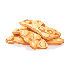 My Simple flat 2D icon, peanut brittle pieces isolated on a transparent background, vector, flat design, animation design, simple flat 2D icon, minimalist design, clipart. eps
