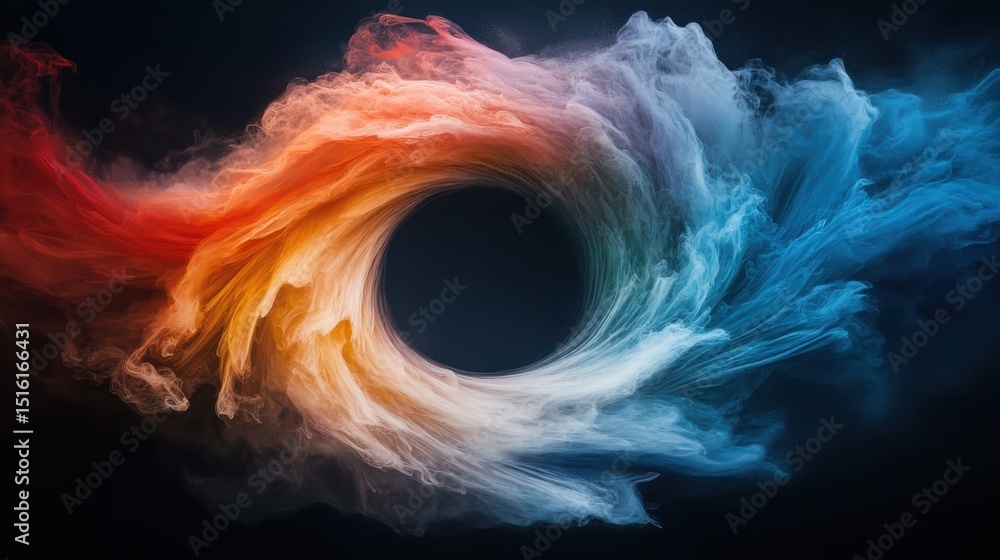 Poster dynamic color swirl action abstract design digital artwork dark environment creative viewpoint
