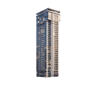 Modern Skyscraper on Transparent Background - Powered by Adobe