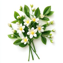 Fototapeta premium Floral arrangement with blossoms on a white background