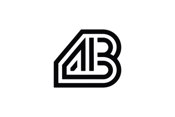 A bold black and white logo featuring the letters a and b intertwined