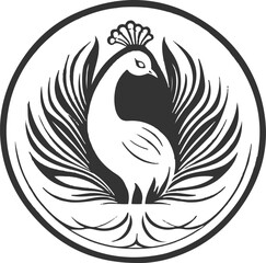 Peacock Silhouette Vector Art – Elegant and Majestic Bird Design for Decorative Graphics, Wall Art, and Creative Illustrations