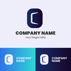 Modern C Letter Logo for Real Estate Tech Company. Sleek and Minimalist Symbol for Smart Property Solutions.