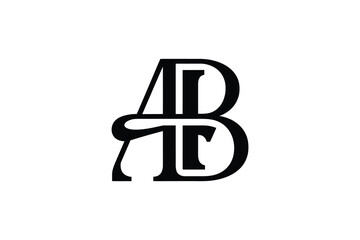 A stylized monogram of the letters a and b in black on a white background