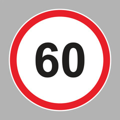 Speed Limit Sign Set. Set of generic speed limit signs with black number and red circle.