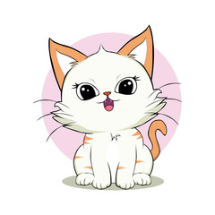 anime cartoon characters cute cats in spring pictures, happy cute, art, animals, kittens, pets, graphics, cats
