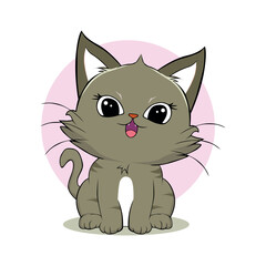 anime cartoon characters cute cats in spring pictures, happy cute, art, animals, kittens, pets, graphics, cats
