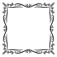 Decorative handdrawn square frame