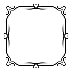 Decorative handdrawn square frame