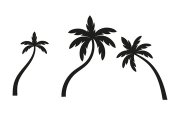 Coconut Trees Silhouettes Vector pack PNG. Transparent Background