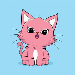 anime cartoon characters cute cats in spring pictures, happy cute, art, animals, kittens, pets, graphics, cats
