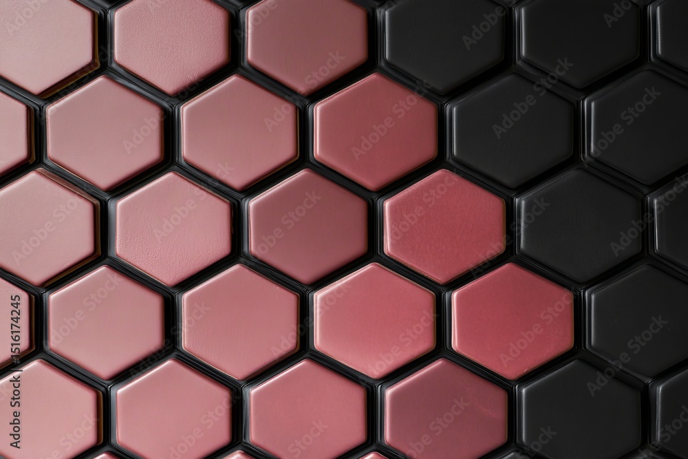 Poster elegant hexagon pattern with red to black gradient for modern abstract background designs and art