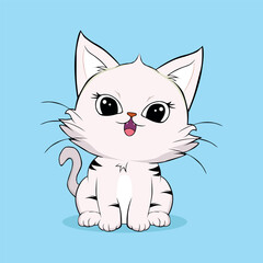 anime cartoon characters cute cats in spring pictures, happy cute, art, animals, kittens, pets, graphics, cats
