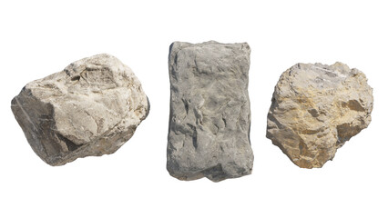 stone set isolated on transparant background. 3d rendering