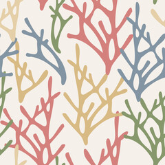 Seamless pattern. Abstract trendy doodle in organic freehand matisse art style. Various Shapes and objects. Contemporary modern icons templates for posters, Social media. Vector