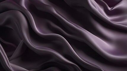 Fototapeta premium Abstract silky fabric folds in dark purple color - luxury satin textile background