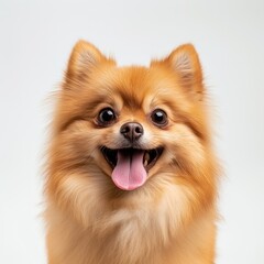 Obraz premium Funny Pomeranian dog close-up animal pomeranian expression.