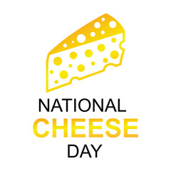 National Cheese Day Greeting with Cheese Slice Illustration