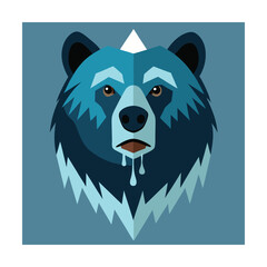 Grizzly Bear Head with Glacier Effect