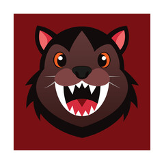 Monsterized Hamster Head with Fangs