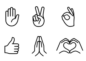 Minimalistic Hand Gesture Vector Set