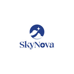 SkyNova Logo Elegant Sky and Star Logo for Aerospace Tech or Innovation Brands