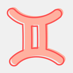 Icon gemini. Zodiac horoscope elements. Icon in two tone style.