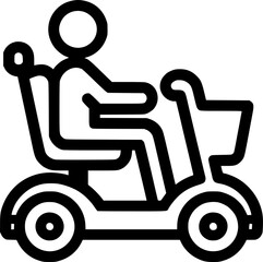 Mobility scooter icon sign, symbol, vector, art